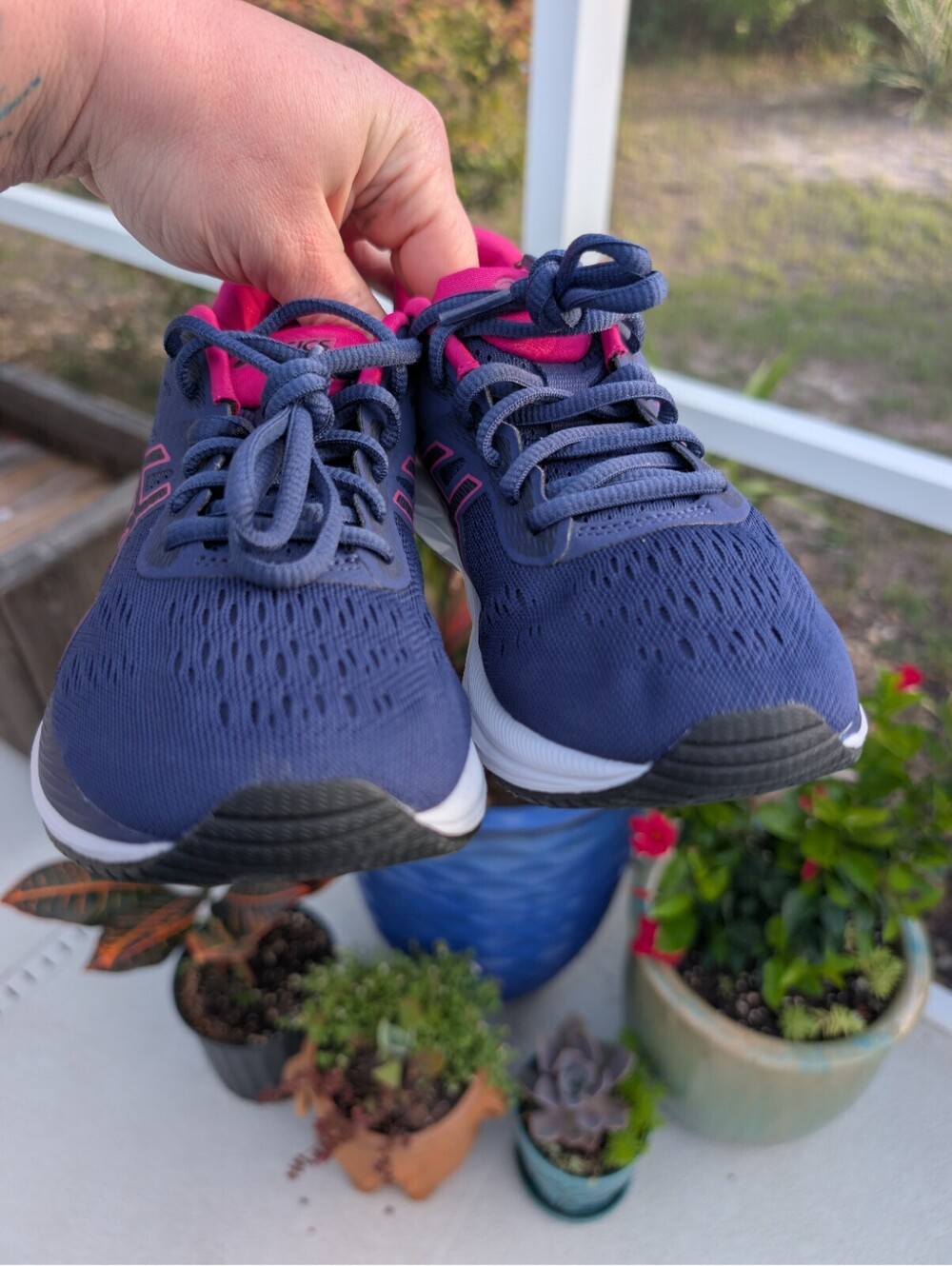 ASICS Women's GEL-Excite 6 Running Shoes Sz 6 Indigo Pink Rave Athletic Comfort - Picture 3 of 13